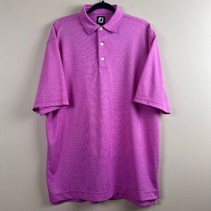 FootJoy Pink White Checkered Short Sleeve Polo Polyester XL Men's